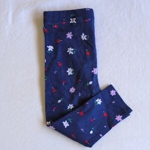 joe fresh blue floral stretch cotton leggings 18-24 months baby girl